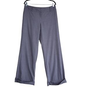 Ann Taylor Womens Cuffed Trouser Dress Pants Size 8 Cashmere Wool Blend Gray
